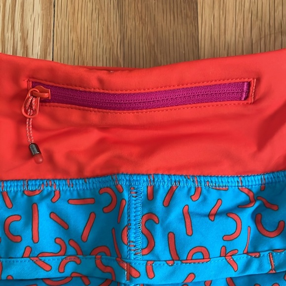 Lululemon Speed Short Run Liner Women 4 Blue Orange Cheeto Squiggle New NWT - Picture 6 of 8